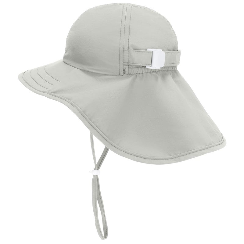 Zelda Matilda Sunhat Infant Toddler & Kids Summer Water Flap Baby Swim hat UPF 50 Boy & Girl Beach (US, Age, 6 Months, 24 Months, Gray) - Image 2